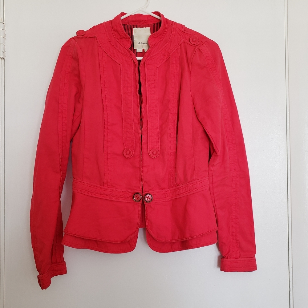 🎀Elevenses Cotton & Linen Red Jacket